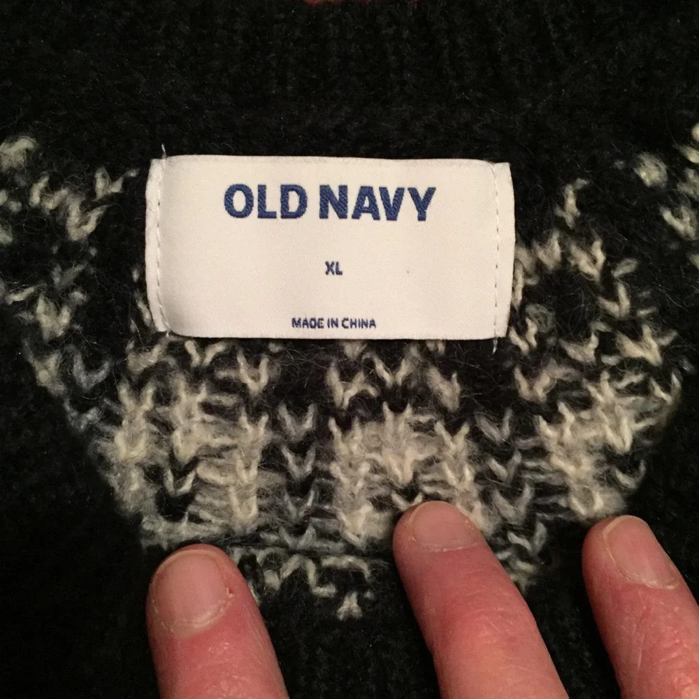 Navy Blue Fair Isle Sweater - Picture 6 of 7